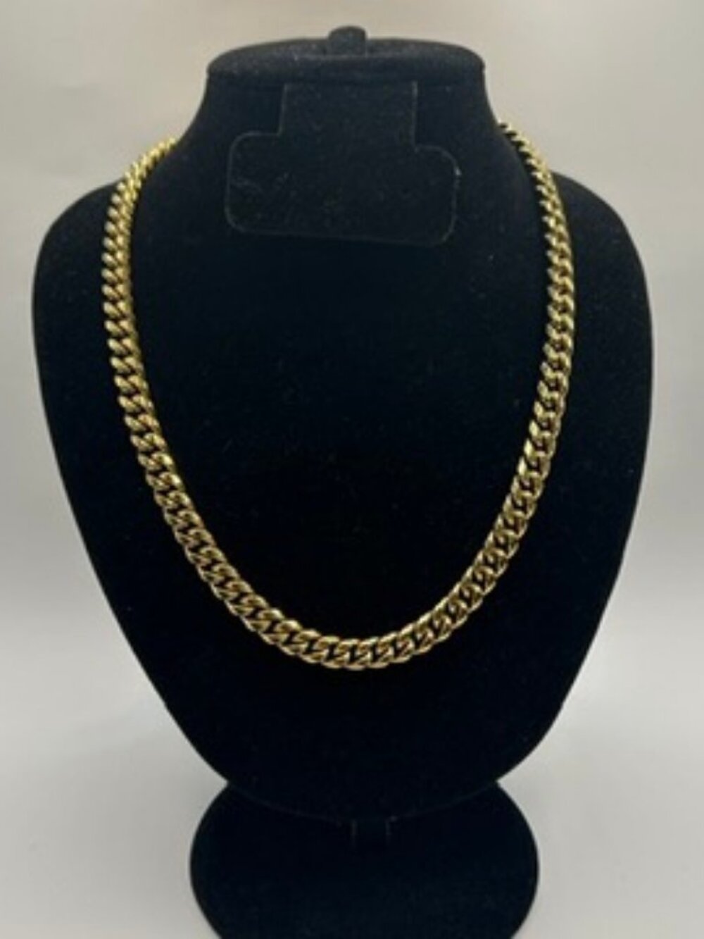 Real Gold Cuban Chain 8mm 24 Inch Stainless Steel Plated Solid Waterproof Mens